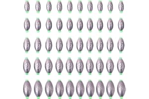 SZQIUNUBI 50 Pièces Plomb De Pêche Fun Fishing - Poids Drop Shot (2g/4g/6g/8g/10g) - Ouverture Rapide Pour La Pêche Carpe (Forme Du Rugby)