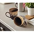 ICORA Set of 2 Handcrafted Ceramic Coffee Mugs, Brown Gradient Glaze Finish, 340ml Capacity – Rustic and Elegant Drinkware for Coffee, Tea, and Beverages (Set of 2)