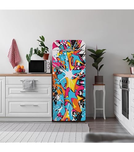 Stickers Déco Bulles D'eau Pour Frigo - Vinyle Adhésif 185x60 Cm - Design élégant, Facile à Poser Et à Retirer