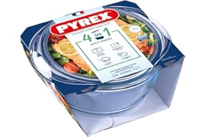 Pyrex Essentials Glass round Casserole High resistance 1.6 L (+ 0.5L Lid)