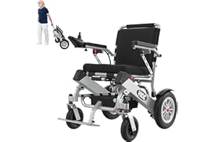 VOCIC V62 Pro Fauteuil roulant electrique pliable leger avec 2 batterie amovible,25KM fauteuil handicapés électrique pour 136KG avec 30CM pneus gonflables,Navigabilité des aéronefs| Garantie 5 ans