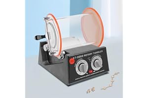 GORGIVOUS 5Kg 220V Schmuck Poliermaschine, Rotary Tumbler Schmuck Polierer, Schmuck Polieren Trommel Kugelmühle Gerät, Kugelmühle Trommel Polierer 5 Geschwindigkeiten mit Timer Polisher