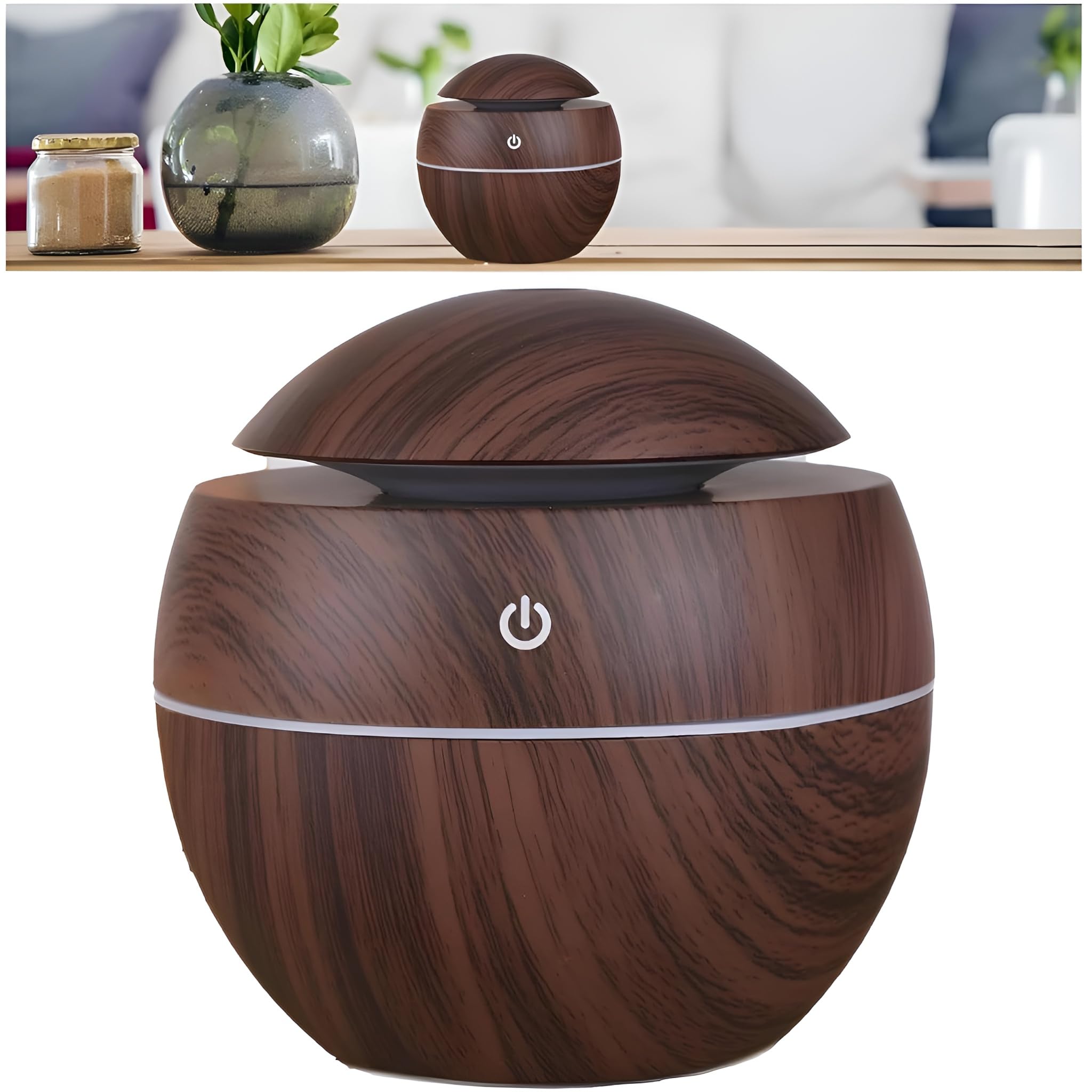 FERFIX Humidifier Aroma Diffuser Ultrasonic Cool Mist Portable Mini Waterless Humidifiers, with Colourful Lights Auto-Shut Off Technology for Large Office Home Study & Spa (Multi-Colour)