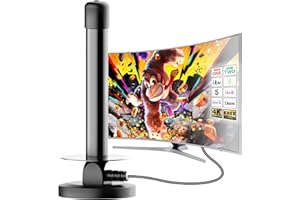 SZKALAK Indoor TV Aerial Freeview Aerial with Signal Booster, Strong Magnetic Base for Easy Installation, Smart TV Aerial for 4K/1080P, Compatible with All TV