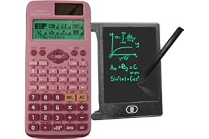 Peixiong FX991-EX Battery & Solar Powered Scientific Calculator with 4.4 Inches LCD Writing Pad, FX-991EX Advanced Engineering/Scientific Calculator-552 Function with Notepad for School, Office (Pink)