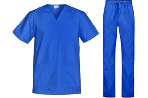 B-well Cesare Unisex-Schrubb-Set Schlupfkasack + Schlupfhose Set Medizin Arzt Uniform Schlupfjacke Oberteil mit Hose Medizinische Berufsbekleidung