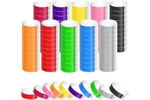KINBOM 1100pcs Wristbands for Events, Wrist Bands Colors Waterproof Paper Bracelets Wristbands VIP Armbands for Events Party Music Festivals Concert Exhibitions(10 Colors)