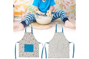 Cafopgrill Fartuch kuchenny Mężczyźni, Fartuch dziecięcy Dzieci Wyściełany bawełną Dom Kuchnia Fartuch dziecięcy Czerwony wzór jagnięcy dla domu Kuchnia Restauracja Kawiarnia Rysunek 50x40cm