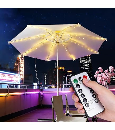 amazon led patio umbrellas with led lighting Best Sellers: Best Umbrella Lights Spacious double Double-Sided Patio Umbrella with LED