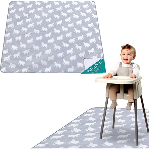 Tappetino Per Seggiolone Fitzulam - Impermeabile, Antiscivolo, 152x152 Cm, Facile Da Pulire