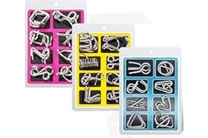 AiYoYo 24 Stück Knobelspiel für Erwachsene und Kinder Geduldspiele IQ Spiele Puzzle 3D Brainteaser Metall Puzzle mitgebsel Jungen Mädchen Spielzeug Geschenk für Weihnachten Ostern Geburtstag