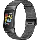 Chofit ersättningsrem kompatibel med Fitbit Charge 5, remmar, vävd, metall, rostfritt stål, ersättningsband, affärsarmband fö
