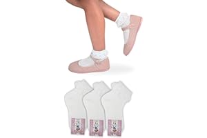 LEON D'ORO Calcetines para niña de algodón ligero de verano, 3 pares, calcetines elegantes para niña, calcetines fabricados en Italia