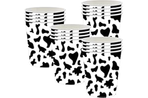 POPOYU 16P Jungle Safari Animal Party Cow Print Paper Cups, Jungle Animal Party Disposable Paper Cups, Jungle Theme Party Tableware Decorations Set for Kids Jungle Safari Reptile Party Supplies