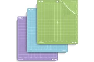 ‎NICAPA NICAPA Schneidematte 12 x 12 Schneidematte für Cricut Maker 3/Explore 3 /Air2/Air One, 3 Stück 30,5x30,5CM Vielfalt haftend, rutschfest zum Nähen, Quilten und Kunsthandwerk