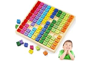 YESLUSY 1x1 Lernen Spiel, Einmaleins Spiel, Holz-multiplikationsbrett, EIN Mal Eins Lernen, Mathematik Spiele, Kinder Lernspielzeug Geschenk für Kinder