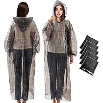 Poncho Antipioggia VOISEN: Confezione Da 8, Trasparenti E Usa E Getta Con Cappuccio Regolabile, Per Adulti E Bambini - 2