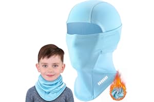 VOBUKE Kinder Sturmhaube Winter, Warm Fleece Balaclava Winddicht Gesichtsmaske Skimaske Sturmmaske unter Dem Helm, Multifunktionale Thermo Sturmmaske Mütze mit Halswärmer Reflektor Jungen Mädchen 7–13