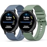 Oumida Garmin Bracelet for Garmin Vivoactive 5/3 Garmin Venu/Venu 2 Plus/Venu Sq/Venu Sq 2 Music Garmin Forerunner 55/165 for Men and Women 20 mm Silicone Wristbands Sports Replacement Watch Strap Pack of 2