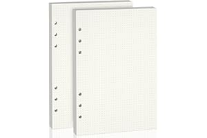 luvtree A5 6-Hole Dotted Line Refill Paper – 160 Sheets (2 × 80), Loose Leaf Planner Inserts for A5 6-Ring Binders & Notebooks – Fountain Pen Friendly-Double Sided No Bleed Through.