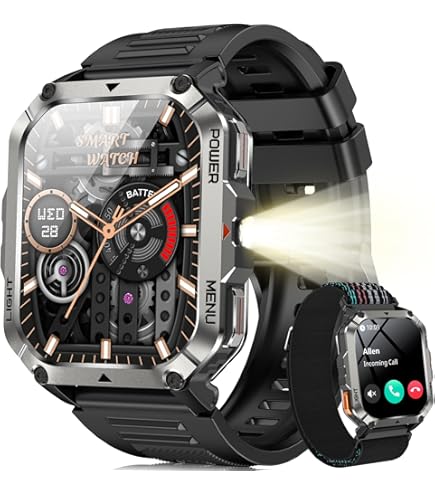Smartwatch met Bluetooth Bellen,1,27 AMOLED Smartwatch Vrouwen Herren, 3ATM Waterdicht Smart Watch, 123 Sportmodi, SpO2, Muziekspeler, Hartslagmonitor, Smartwatches voor Android iOS (Zilver