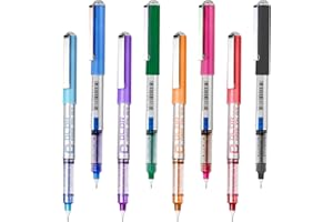 EYEYE Penne a sfera con inchiostro liquido, punta extra fine da 0,5 mm, 8 colori, ad asciugatura rapida, per disegnare, colorare, diario, prendere appunti, forniture per ufficio