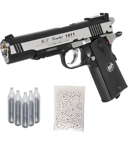 Pistolet GE 1911 3003 Argent 6MM - Réplique Airsoft Type Colt 1911, Puissance 0.43 Joules | Avec Mallette Et Billes Plastique