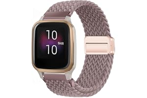 Issinlky Nylonowa opaska do Garmin Venu Sq/Sq Music/Venu Sq 2/Sq 2 Music, 20 mm elastyczny pasek do Garmin Venu 2 Plus/Vivoactive 3/Vivoactive 5/Garmin Venu/Vivomove HR/Forerunner 55 245 645