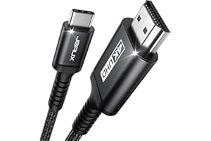 JSAUX Kabel USB C na HDMI 1 m, USB typu C na HDMI 4K UHD (kompatybilny z Thunderbolt 3) do MacBook Pro 2018/2017, MacBook Air/iPad Pro 2018, Samsung Galaxy S10/S9, Surface Book 2 itp., czarny
