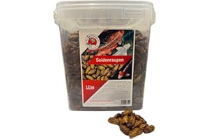 KOI- UND BONSAIPARK HERDECKE Vers à soie de qualité supérieure - 1,2 kg - 5 litres - Friandise saine pour tortues, poissons, oiseaux, reptiles - 5 litres