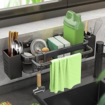 MOROBOR Porte-éponge adhésif, 2 pièces en acier inoxydable pour évier, porte -éponge à savon, support inoxydable premium, accessoires de cuisine/Or MOROBOR Porte-éponge adhésif, 2 pièces en acier inoxydable pour évier, porte -éponge à savon, support inoxydable premium, accessoires de cuisine/Or