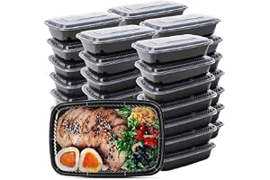 WUHUIXOZ Matlådor, 50-pack, 946 ml, måltidslådor, perfekt för förberedelse av måltider, som lunchlåda med lock, tål mikrovågs