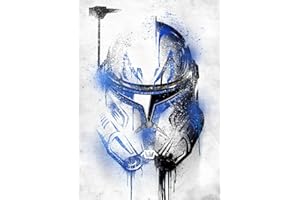 Displate - Poster en Métal - Monté sur Aimant - Star Wars - Captain Rex Graffitti Helmet - Taille M - 32x45cm
