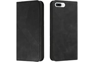 Mo-Somnus Kompatibel mit iPhone 8 Plus/7 Plus Hülle, Magnet PU Leder Flip Wallet Case Tasche Handyhülle, Klappbar iPhone 8 Plus/7 Plus (5,5 Zoll) Brieftasche Klapphülle mit [Kartenfächer] (Schwarz)