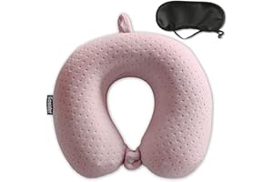 GOSIDER Nackenkissen zum Schlafen auf Reisen, rosa Reisekissen, bequeme U-förmige Memory Foam Kissen, Nacken- und Kopfstütze, tragbares Reise-Nackenkissen, geeignet für Flugzeuge, Züge, selbstfahrende Autos