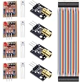 Youmile Pack of 4 Laser Sensor Module Non-Modulator Tube Laser Receiver Module for Arduino with 4 Pieces KY-008 650 nm Laser 