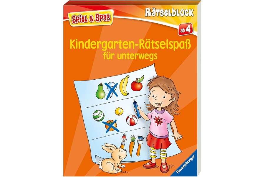 Kindergarten-Rätselspaß für unterwegs - Rätselbuch ab 4 Jahre, Reisespiele für Kinder (Spiel & Spaß - Rätselblock)