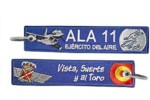 Tacro Llavero Bordado Ejército del Aire ALA 11 Vista, Suerte y al Toro Azul