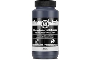 LM-Kreativ Holzbeize 450 ml - Schwarz – Wasserbasierte Lasur für Holz innen, intensive Tönung für Möbel und Bastelholz, dekorative Holzlasur innen, Wood Stain