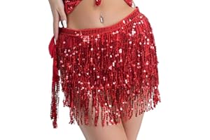 SDKZBFC Belly Dance Hip Scarf，Belly Dance Skirt Wrap Belt Dance Skirt Belt Waist Chain for Women and Girls Belly Dance, Zumba or Yoga Class, Performance Costume