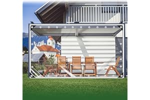 ‎FOUNDGO FoundGo Transparente Plane mit Ösen 420g/m² PVC Material [Anpassbar Innerhalb von 10x10m] Premium Abdeckplane inkl. Seil Kabelbinder Wetterfeste Regenschutz Plane für Gartenmöbel Pflanzen Pavillon