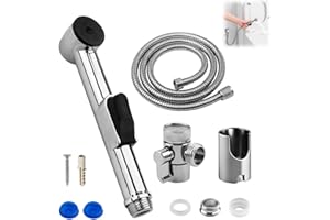LUEDEN Handheld Bidet Sprayer Kit Stainless Steel Toilet Bidet for Shattaf Muslim Shower High Pressure Douche Sprayer with Hose Diverter Bracket for Personal Hygiene Baby Cloth Pet Diaper Washer Cleaning