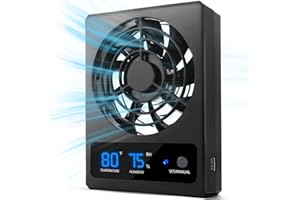Eckpo Reptile Ventilation Fan with Humidity Sensor and High-Temp Alarm, Fan Dehumidifier for Reptile Enclosure and Terrarium, Suitable for Humid Environments, Rainforest and Ecological Tanks