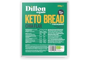Dillon Organic Chia Flax Keto Bread | Gluten-Free, High Fibre, Vegan, Low Sugar, Diabetic-Friendly, High Omega-3, UPF Free - Unsliced, 250g