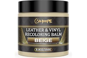 SIHOOPE 8.8oz Leather Recoloring Balm,Beige Leather Repair Kit for Furniture,Leather Dye Filler,Couch Paint and Repair,Leather Color Restorer for Couches,Leather Scratch Remover for Car Interior