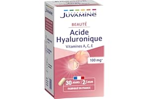 JUVAMINE - Acide Hyaluronique + Vitamines A,C,E - Beauté de la Peau - 60 Gélules d'origine végétale - Programme de 30 Jours - Fabriqué en France