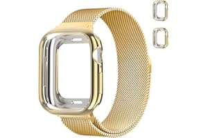 DMVEIMAL Milanaise Ersatzarmband+Schutzhülle für Apple Watch Armband 40mm 42mm 41mm 44mm 46mm 45mm 49mm Damen/Herren,Magnet Edelstahl Milanese Loop Metall Band+Hülle für Apple Watch SE/2 10 9 8 7 6 5 4 Ultra