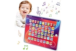 Afufu Montessori zabawka edukacyjna dla dzieci, litery i cyfry, zabawka edukacyjna z muzyką i światłami, gra edukacyjna dla dzieci w wieku 3, 4, 5 lat