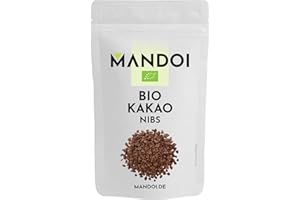 ‎MANDOI Mandoi Bio Kakaonibs 200g, aus ökologischem Anbau, besonders hochwertige Kakao Nibs aus Kooperative, organic cocoa