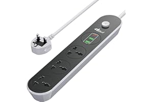 Hulker Extension Lead with USB slots 3 Way 3 USB Ports (1 Type C and 2 USB Ports) Extension Socket Universal Power Strips with 1.6 M Bold Extension cord 13A 3250W
